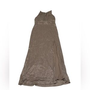 R&M Richards Metallic Halter Maxi Dress Size Large